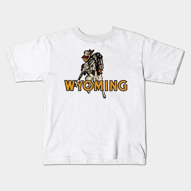 Wyoming Decal Kids T-Shirt by zsonn